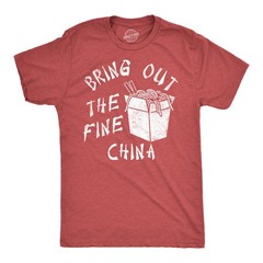 Mens Funny T Shirts Bring Out The Fine China Sarcastic Takeout Graphic Tee for