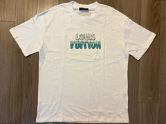 Louis Vuitton Embroidered Beads Cotton Tee Shirt milky white sz M