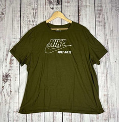 Nike T-Shirt Mens Size 3XLarge Green Short Sleeve Just Do It Logo Tee Graphic