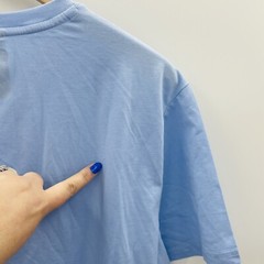 Nautica Mens Large Classic-Fit Solid Crew Neck Pocket T-Shirt in Blue FLAW 1333