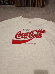 Vintage Single Stitch Coca-cola T Shirt! Size XL Made In USA Hanes NWOT Coke Gre