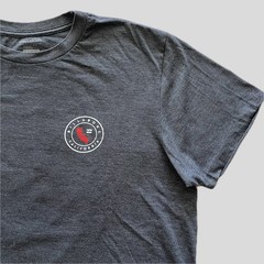 Billabong Gray Red Cotton Blend California Logo Surf T Shirt, Men’s Size XL
