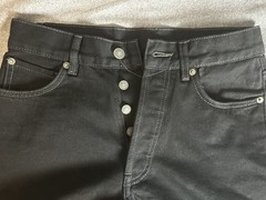 Acne Studios Black Denim Wide Leg Jeans Button Fly High Rise Excellent