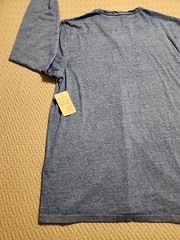 Lucky Brand Venice Burnout Mens M Long Sleeve Henley Shirt Blue NWT