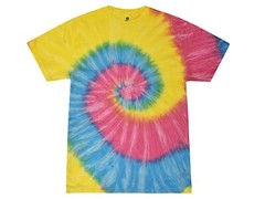 Multi-Color Tie Dye T-Shirts Kids & Adult 100% Pre-Shrunk Cotton Colortone