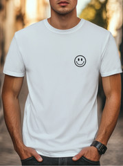 Minimalist Smiley Face Logo T-Shirt Unisex T-Shirt Streetwear Casual Style Tee