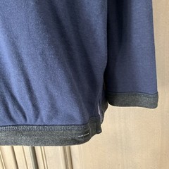 New Mens Alex Cannon Blue Grey Contrast Collar Viscose Cotton Long Sleeve Top L