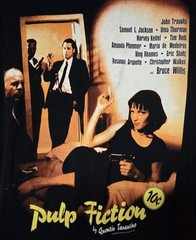 VTG Anvil Pulp Fiction T-Shirt Men S Black Y2K Poster Print, Movie