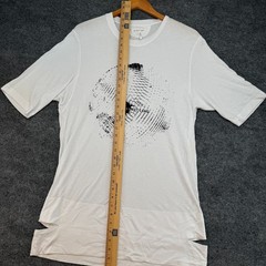 Helmut Lang Medium Disco Ball Graphic Sliced Hem T-Shirt in Optic White