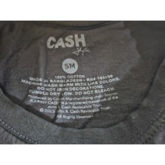 Johnny Cash Graphic T-Shirt Mens Small Black The Man In Black Rebel Guitar Tee