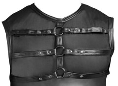NEK Chest Vest Top w Matte Look Soft Stretchy Powernet Harness