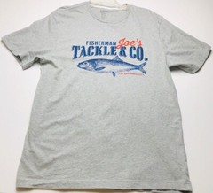 Chaps T Shirt Men’s Medium Gray Short Sleeves Fisherman Fishing Crewneck Cotton
