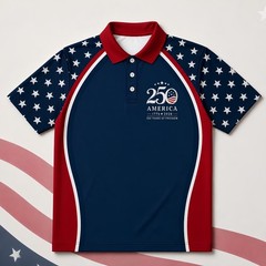 USA 250 Years Of Freedom Patriotic Golf Shirt, 4th Of July Golf Poly (S-5XL)