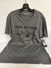 True Religion Men’s Tee T Shirt Metallic Buddha Iron Gate Size L Large NWT