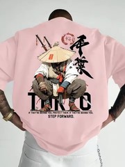 Anime Samurai Tokyo Warrior 100% Cotton T-Shirt Summer Loose Street Unisex Tee