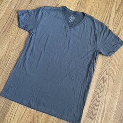 True Classic Premium Quality * V NECK * Tee T Shirt CARBON GRAY Men’s LARGE L