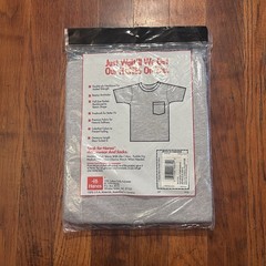 Vintage ‘90s Hanes Essential Gray Black Crewneck Pocket T-shirt XXL NOS NWT