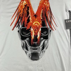 Mens shirt Sz large White Black Red Yellow Gray Kodak skull LOVE New With tags