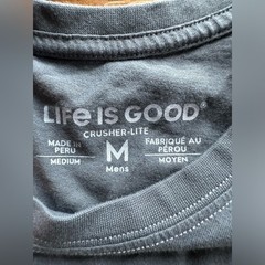 Life Is Good Blue Short Sleeve Tee Casual Comfort- size Medium