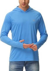 Men’s Sun Hoodie UPF 50+ Long Sleeve Fishing Rash Guard Quick Dry