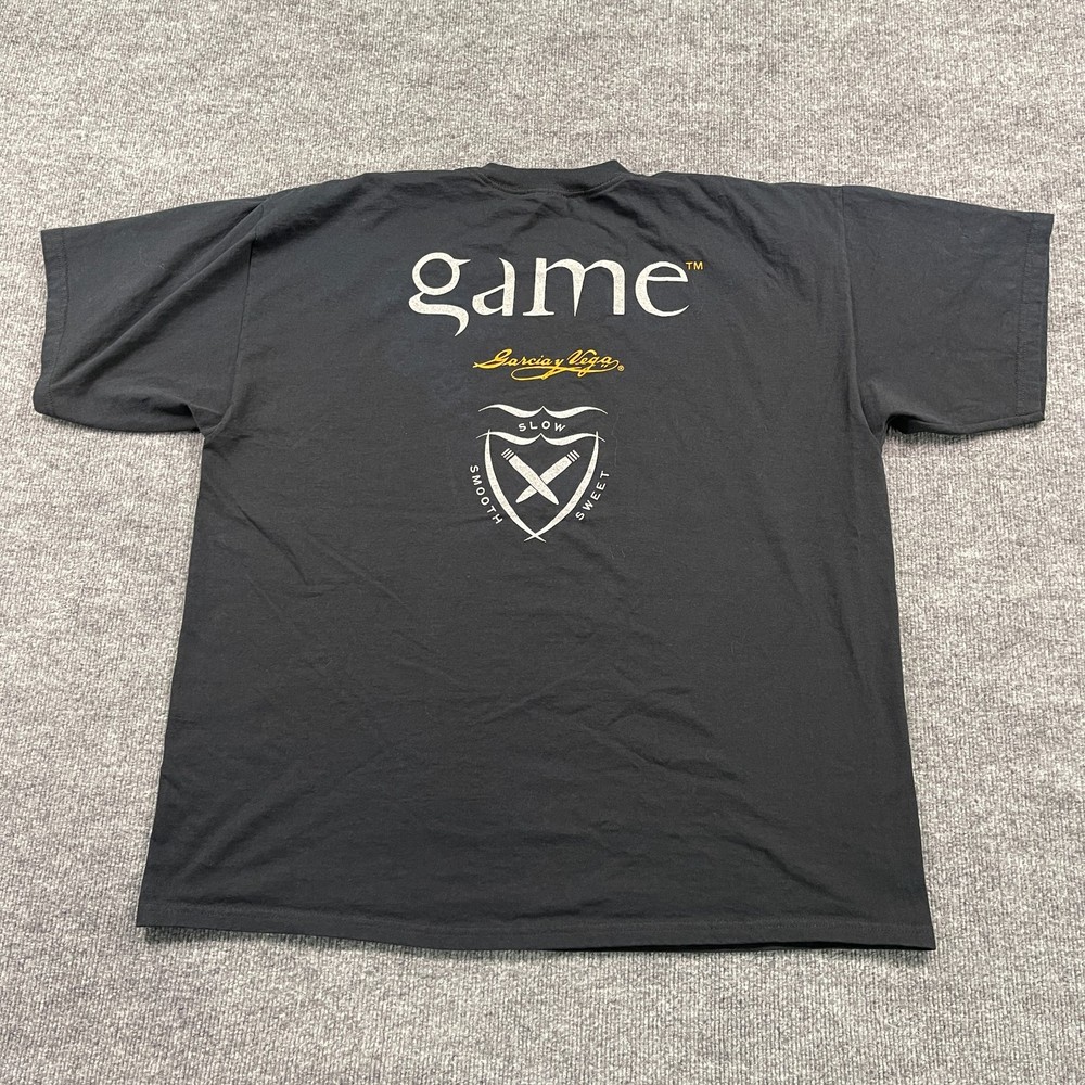 Vintage 90s GAME Garcia y Vega Cigar Shirt 2XL 26×30 Black