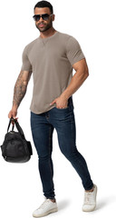 Mens 3 Pack Plain Cotton Shirts Short Sleeve Casual Crew Neck T-Shirts Hipster H