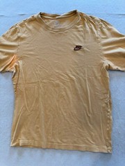 Nike T Shirt Mens Medium Beige Cotton Active Athleisure Gym Running Basic Tee