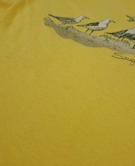 Vintage 80s Saugatuck Michigan Seagull Birds Art Print T Shirt USA Nature Animal