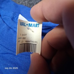 Vintage Walmart Single Stitch Plain Blank Pocket T Shirt Blue Size Small