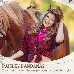 Paisley Cowboy Bandanas Bulk Polyester Headband Scarf Kerchief 36 PCS