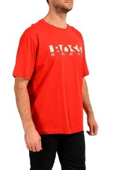 Hugo Boss Men’s “Tee 1” Red Logo Print Short Sleeve T-Shirt US 2XL IT 56