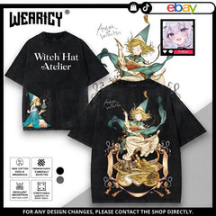 Wearicy Anime Witch Hat Atelier Coco Washed Vintage Anime Graphic Tee Shirt