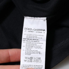 DOLCE & GABBANA T-shirt Dark Blue Logo Crown Cotton Crew Neck IT46/US36/S 370usd
