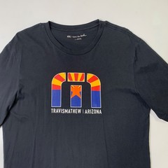 Travis Mathew Shirt Men L Large Black Desert Short Sleeve Graphic Arizona Flag