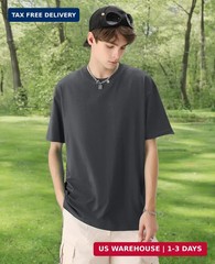 KEEPSHOWING Men’s Cotton T-Shirts Oversized Unisex Short Sleeve Crew Neck Loose
