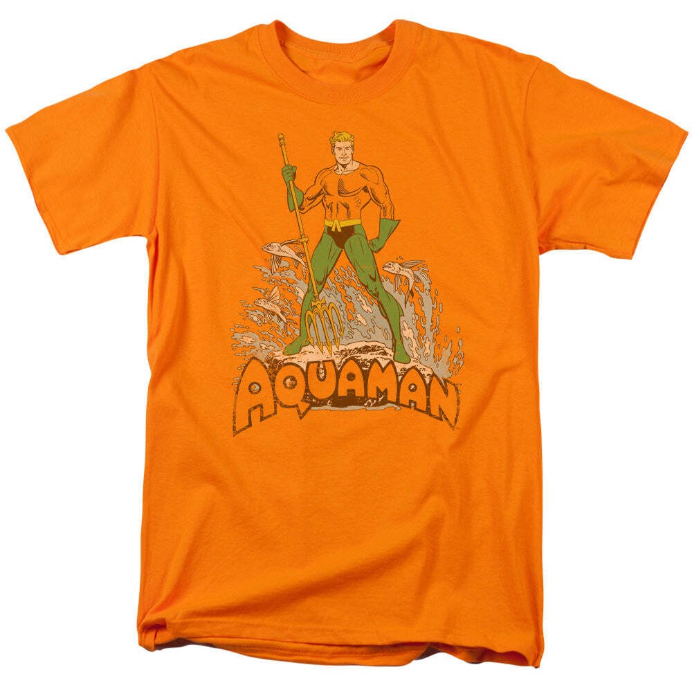 DC Aquaman Distressed Licensed Adult Unisex T-Shirt Regular Fit Tee SM-3X