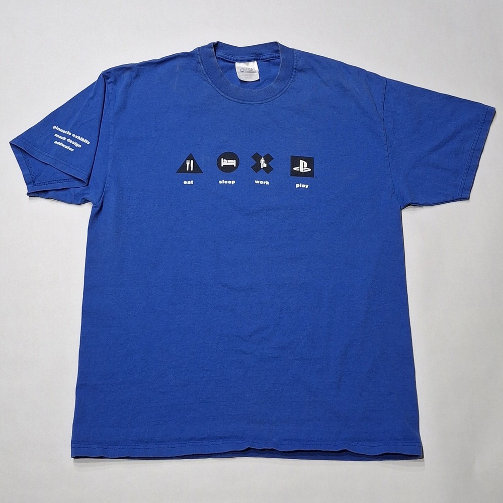 🔥 RARE 3-Sided NOS SCEA EMPLOYEE EXCLUSIVE E3 PLAYSTATION Promo BOOTH SHIRT 🔥