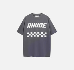NEW RHUDE Men Women High Quality Leisure Cotton Short Sleeve POLO T-Shirt S-XL