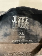 Justice League DC Comics Mens Black Bleach Wash T-Shirt Size XL