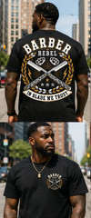 Pro Club Shaka Streetwear Barber Shop Rebel Tee Shirt Mens Big Tall Graphic t