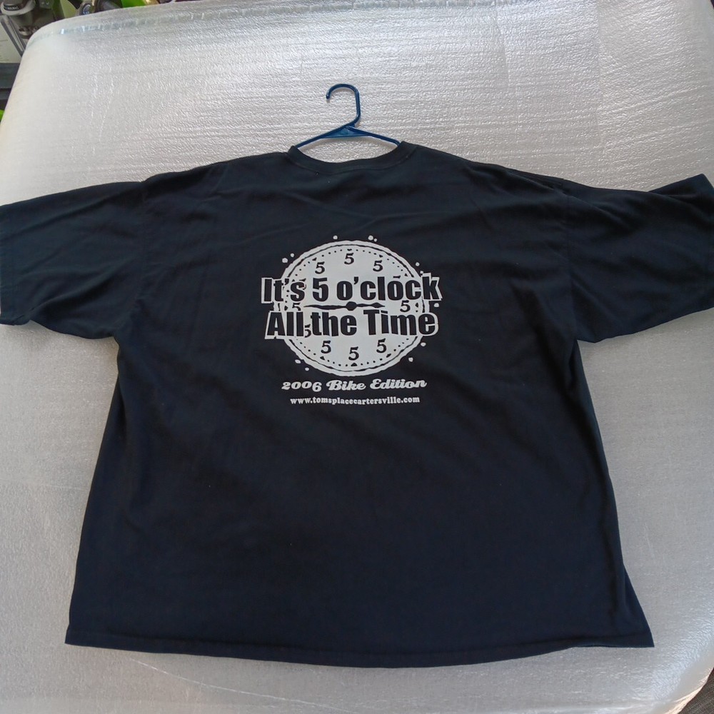 Tom’s Place T-shirt 3XL 2006 Bike Edition It’s 5 O’clock All The Time Black