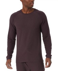 32 Degrees Men’s Ultra-Soft Long Sleeve Sleep T-Shirt, Plum, Size Large