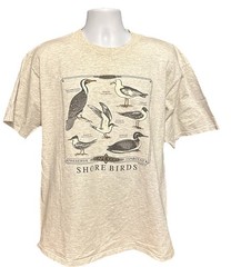 VTG Cape Cod Nature Shore Birds Shirt Men XL Gray Short Sleeve Bird Watchers