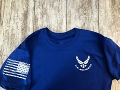 Air Force Military T-shirt With DD-214 Alumni USAF VIII 190G