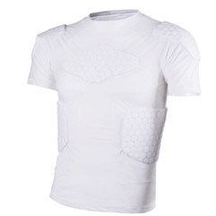 Men’s Padded Compression Shirts,W/ Pads Training Vest Protector T-Shirt