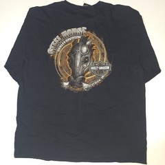 Harley Davidson Long Sleeve Shirt Men 2XL Black Steel Horse Midlothian VA Biker
