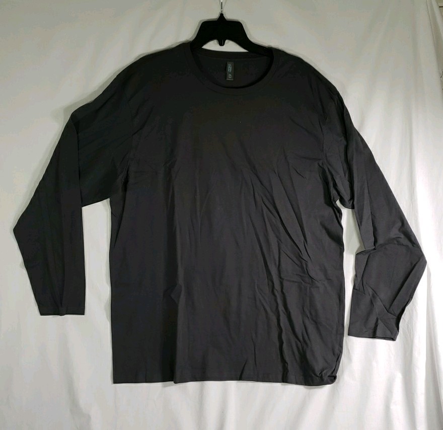 District Made 2XL Men’s Long Sleeve Shirt Charcoal Gray