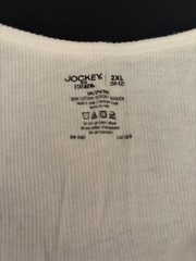 Jockey Tank Top Men’s Size 2XL ( 50-52 ) 1 pc White Ribbed Knit