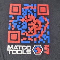 NEW Matco Tools T-Shirt Men-Large Black QR Code Graphic Short Sleeve Cotton Tee