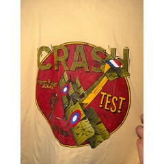 Gildan Ultra Cotton Crash Test Aviation Biplane Graphic T-Shirt Yellow XL